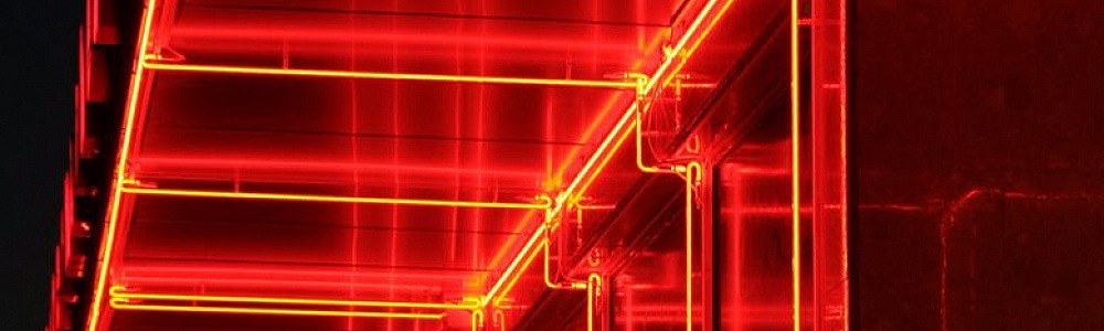 Контурная архитектурная подсветка, обозначающая или изменяющая контуры зданий с помощью гибких неоновых шнуров или тубусов.