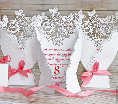 Корпоративные открытки на 8 марта