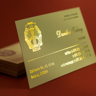 Визитки с фольгированием