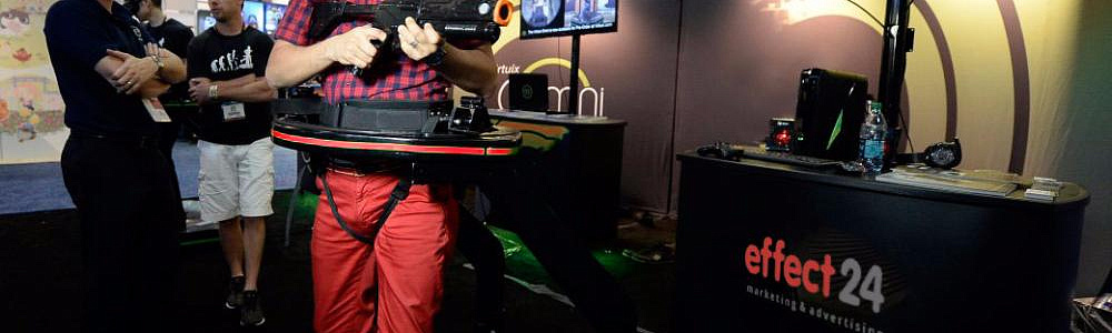 Шлем виртуальной реальности на профильной выставке