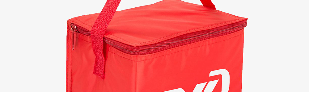 Красная сумка-холодильник с логотипом РЖД