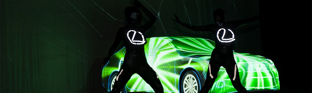 Видеопроекция на презентации нового автомобиля